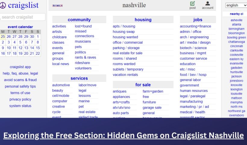 Exploring the Free Section Hidden Gems on Craigslist Nashville