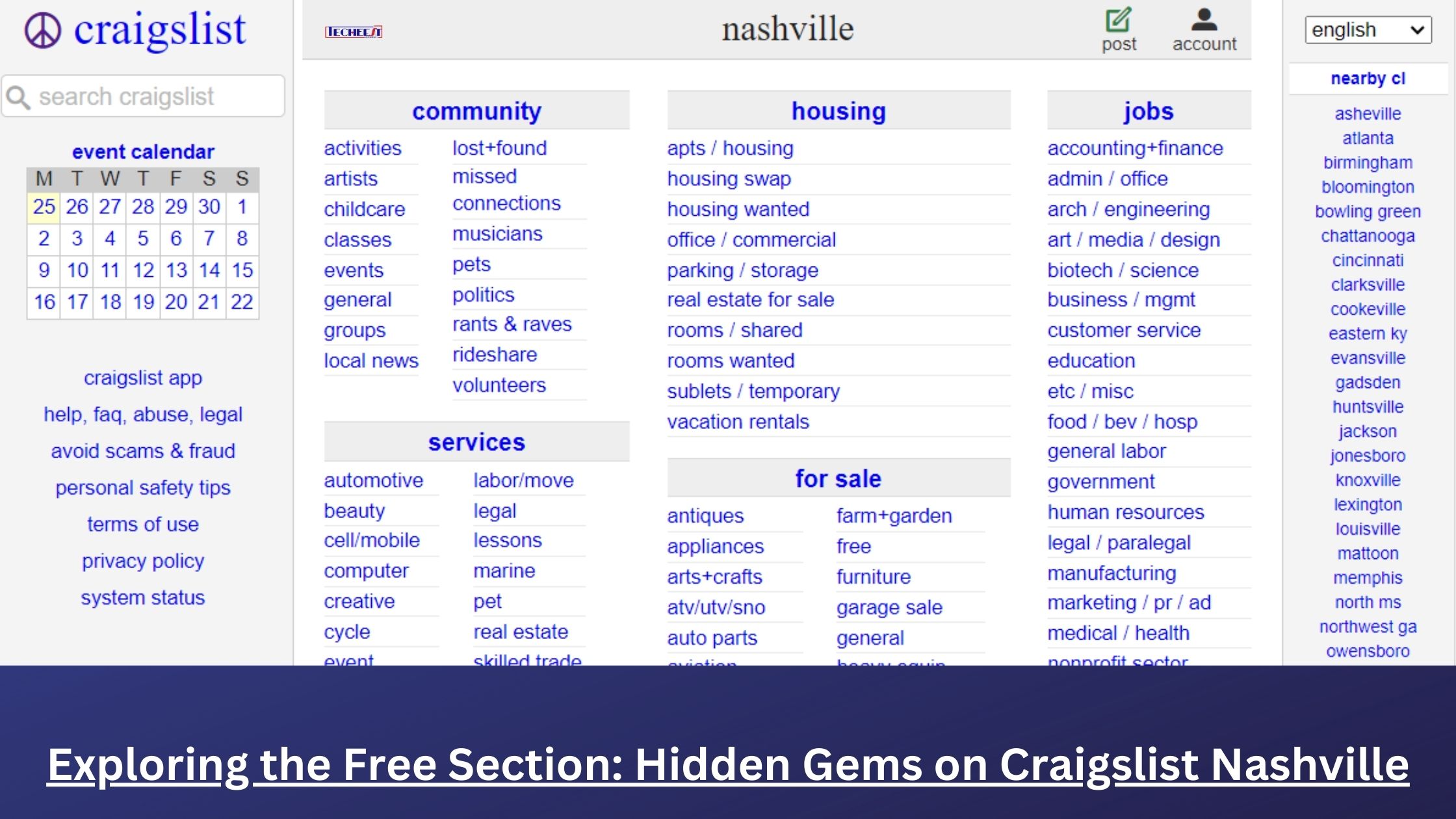 Exploring the Free Section Hidden Gems on Craigslist Nashville